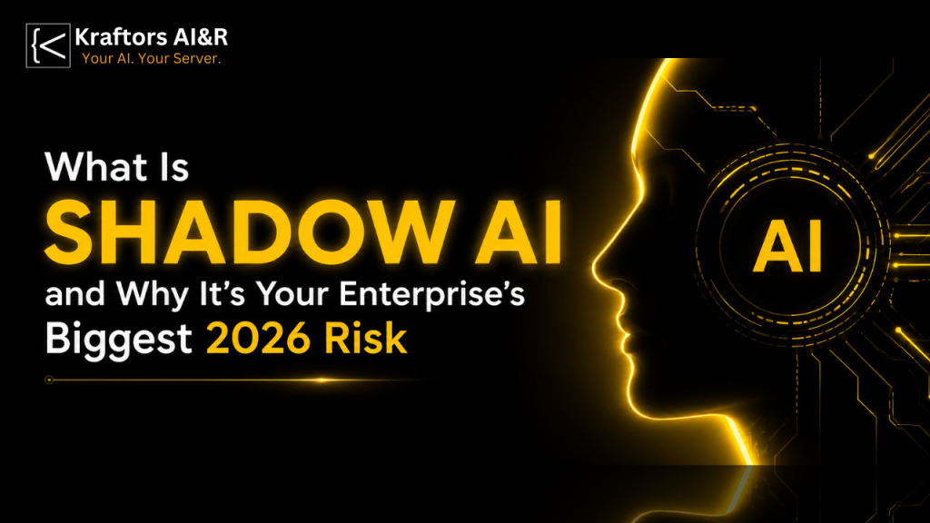 Shadow AI enterprise risk showing secure AI governance and data protection in 2026